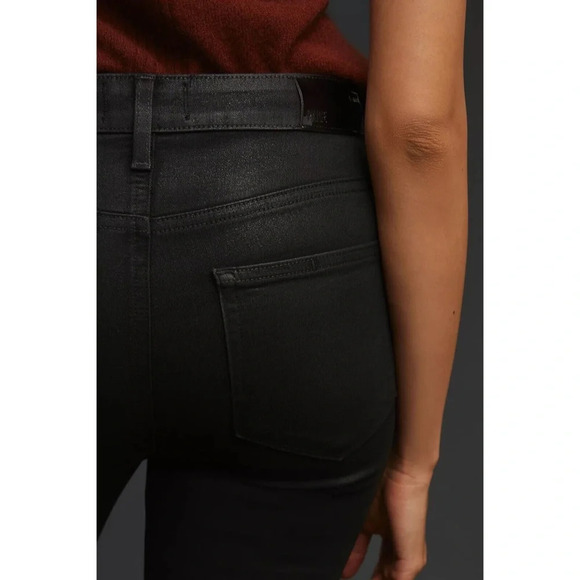 Anthropologie Paige Cindy  Mid Rise Coated Straight Leg Jean 34 - Picture 6 of 7
